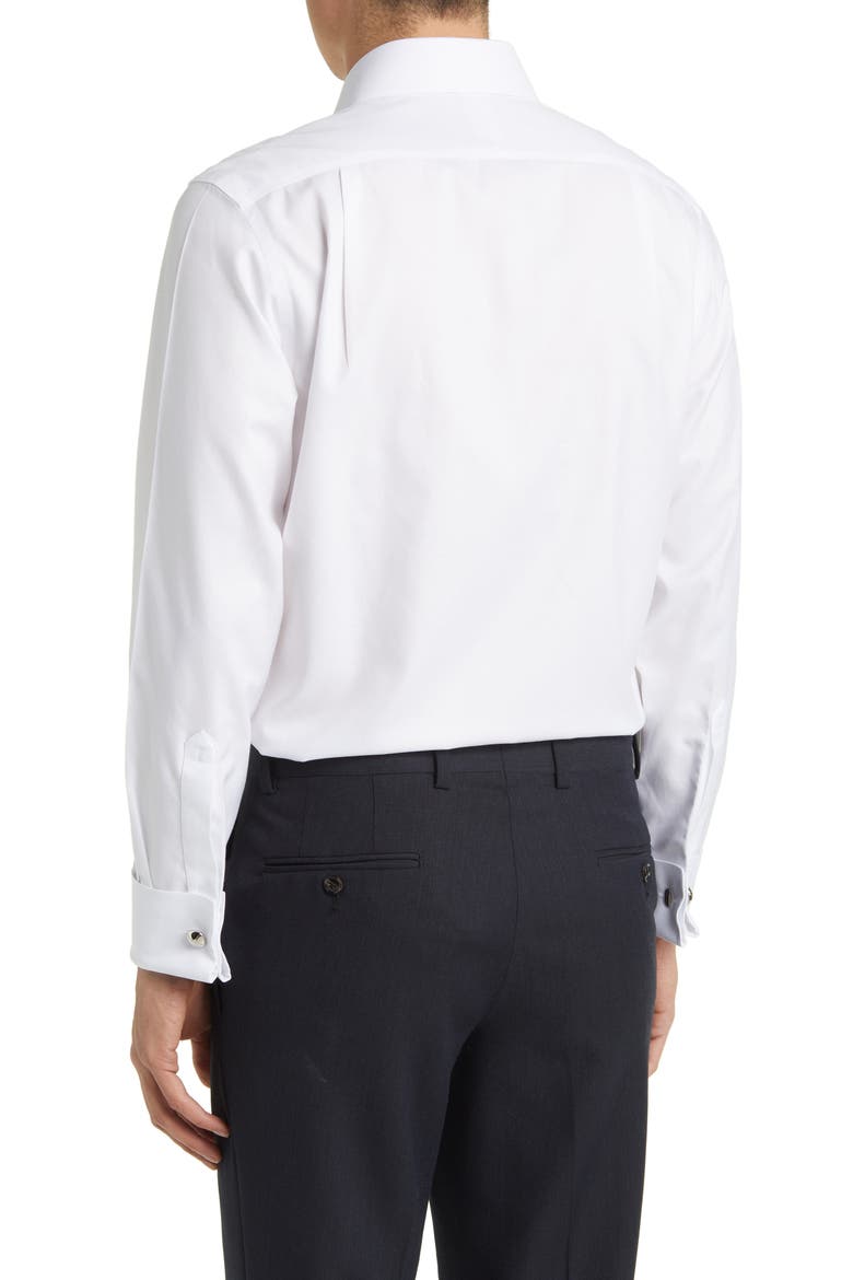 Non-Iron Twill Extreme Cutaway Slim Fit Double Cuff, Alternate, color, WHITE