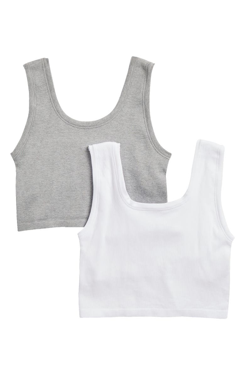 YOGALICIOUS Kids' Seamless Bonnie 2-Pack Assorted Cropped Tanks, Main, color, 