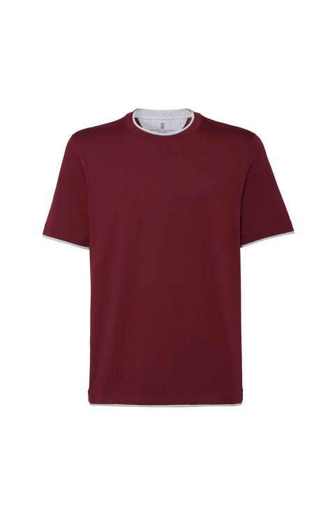 T-shirt with faux-layering