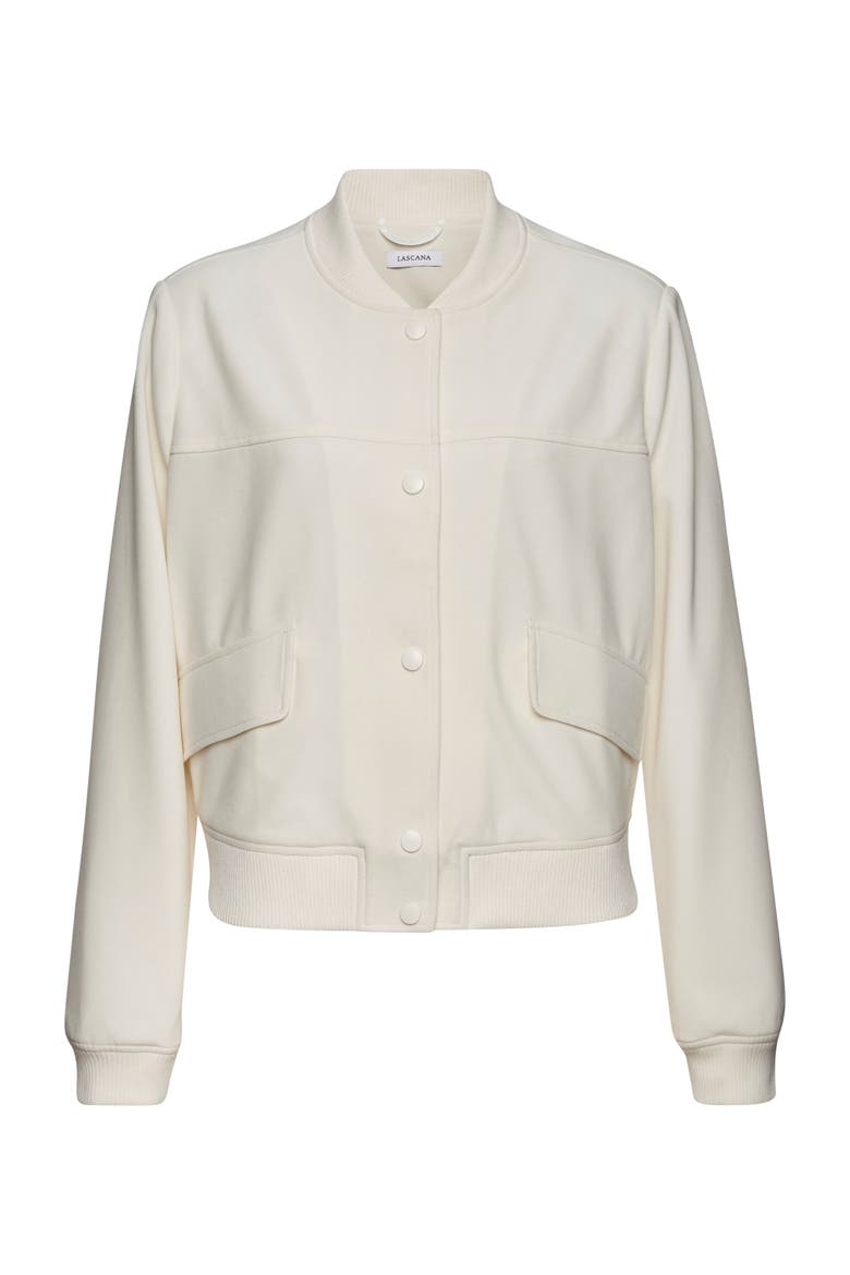 Snap Front Bomber Jacket, Alternate, color, Ivory