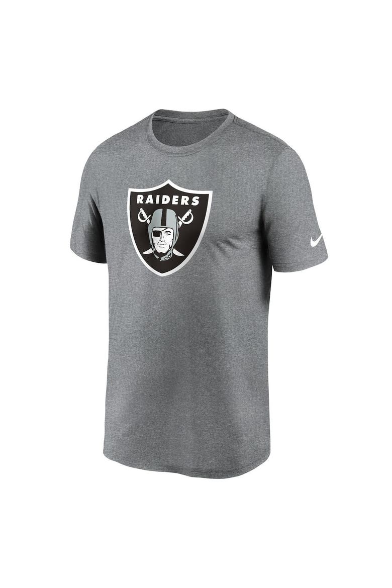 Men's Nike  Heather Charcoal Las Vegas Raiders Legend Logo Performance T-Shirt, Alternate, color, Heather Charcoal