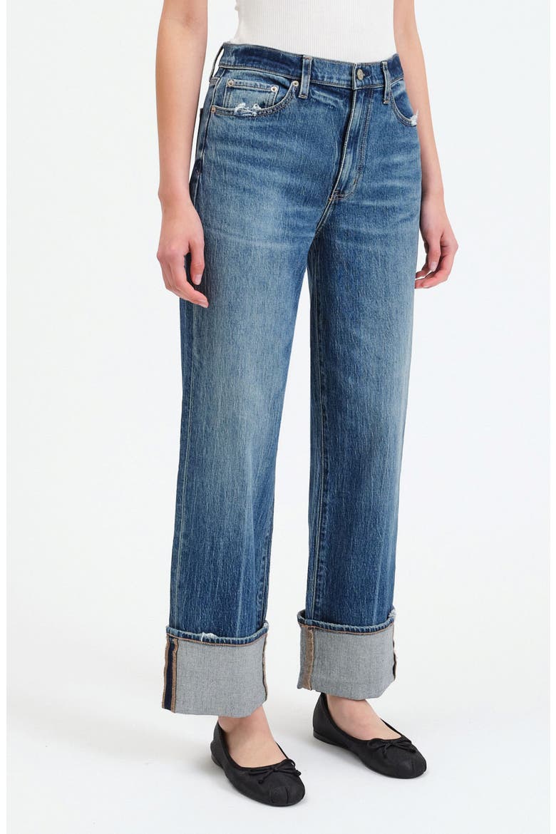 Eastside High Waist Cuff Crop Straight Leg Jeans, Alternate, color, RUSH HOUR