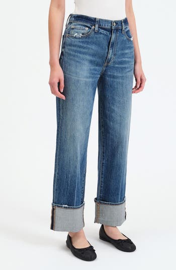 リダンRe/Done High Rise Straight Cuffed RE/DONE WITH LEVI'S High-rise straight-leg jeans | THE OUTNET