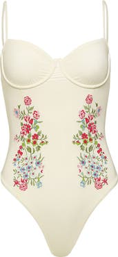 Maaji Flowering Vines Underwire Lace-Up One-Piece Swimsuit