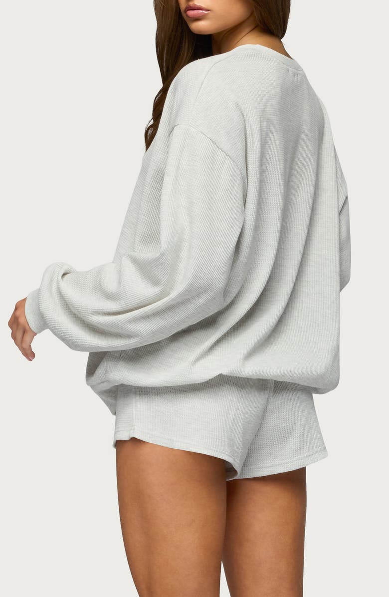 EDIKTED Baila Waffle Knit Henley, Alternate, color, 