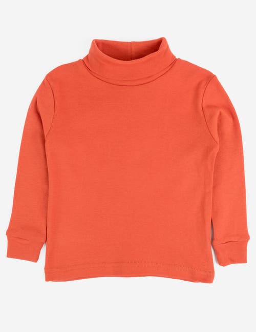 Leveret Kids Turtleneck, 100% Cotton, Solid Colors In Orange