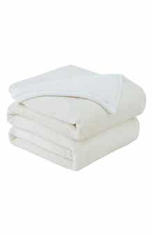 SOUTHSHORE FINE LINENS Microfleece Oversized Reversible Faux Shearling Throw Blanket