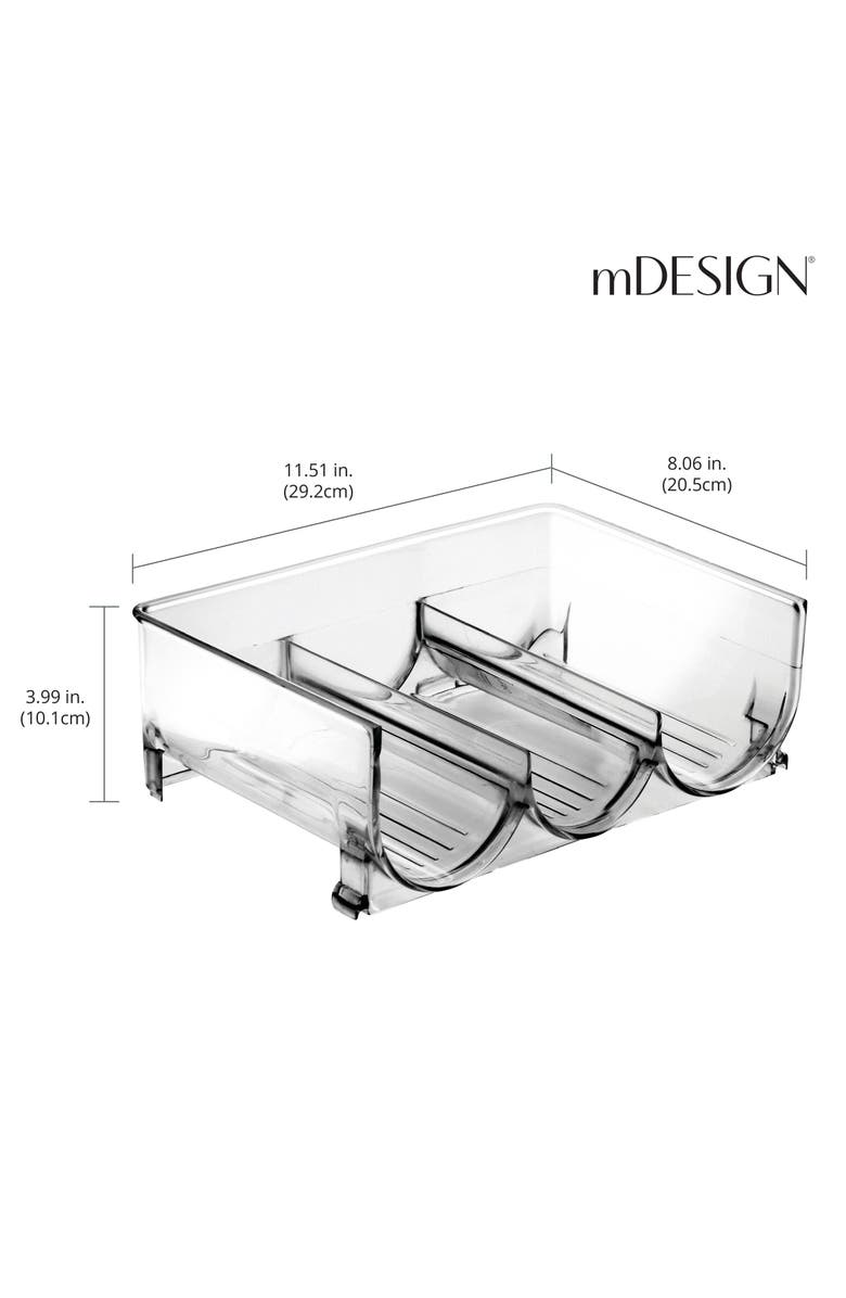 mDesign Plastic Free-Standing Stacking 3 Bottle Storage Rack, 4 Pack, USA Made, Alternate, color,