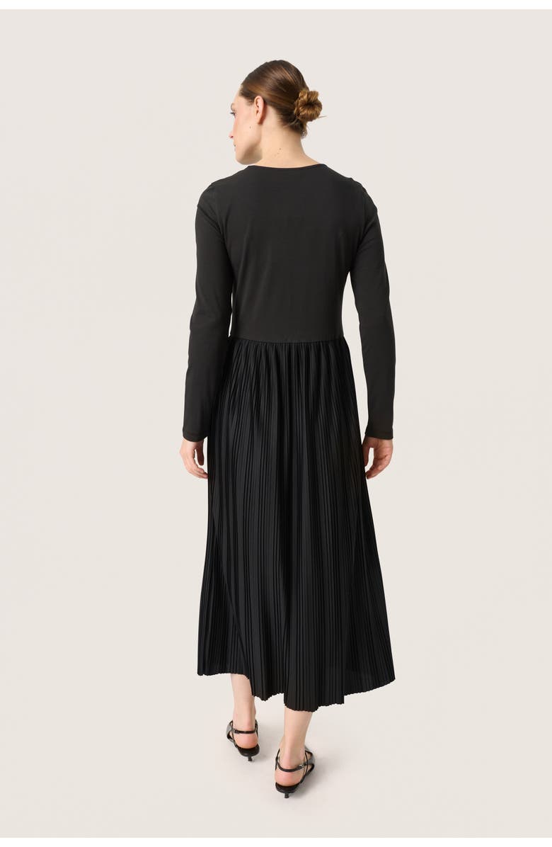 Soaked in Luxury Simone Plisse Long Sleeve Maxi Dress, Alternate, color, Black