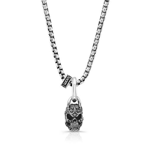 Room101 Filigree Skull Pendant In Silver