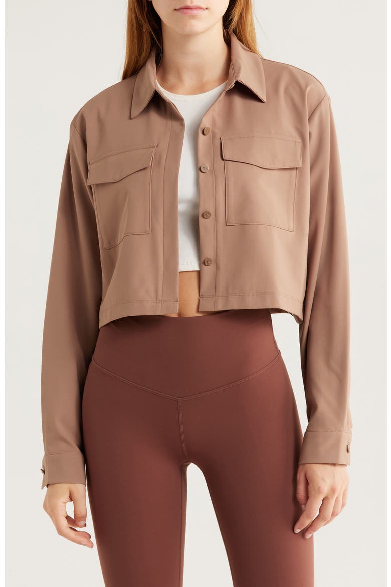 Midtown Crop Jacket, Main, color, KHAKI