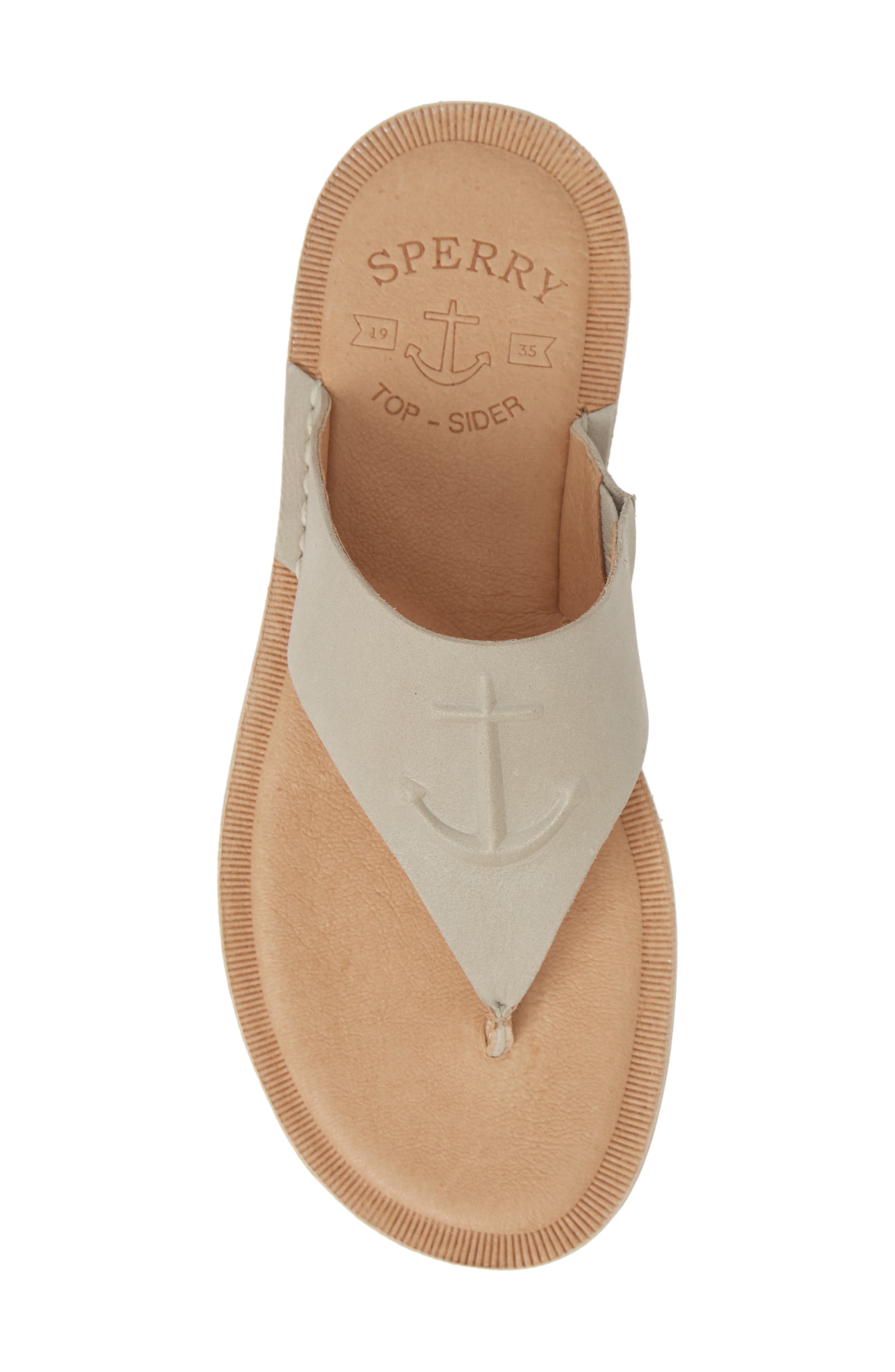 Sperry Seaport Flip Flop, Alternate, color, IVORY LEATHER