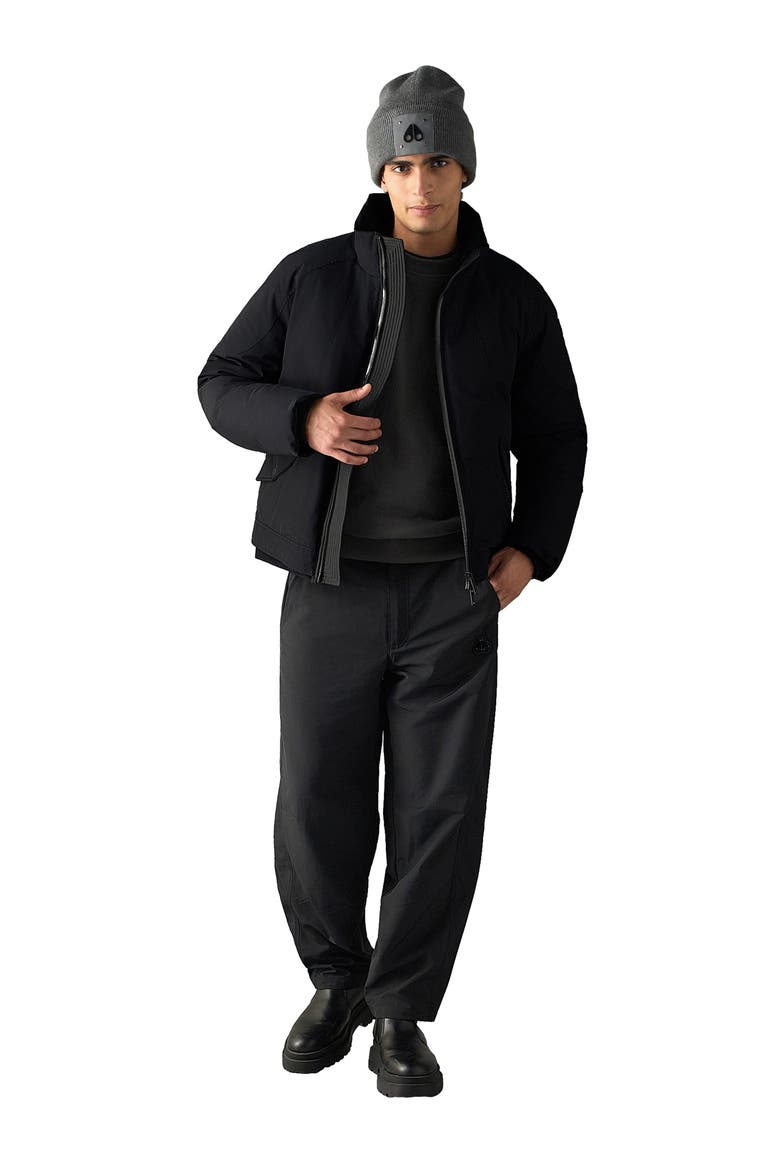 West-Ed Down Trucker Jacket, Alternate, color, BLACK