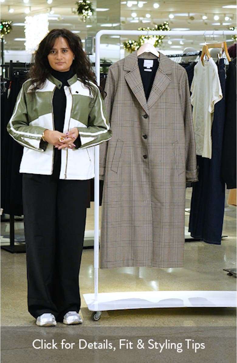 Pressed Plaid Wool Blend Coat, sales video thumbnail