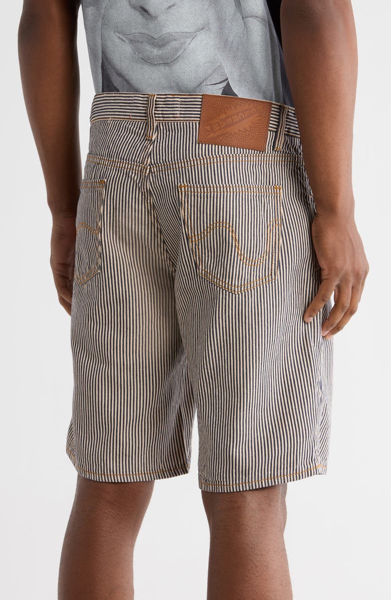 ICECREAM Pinstripe Denim Shorts, Alternate, color, Hickory Stripe