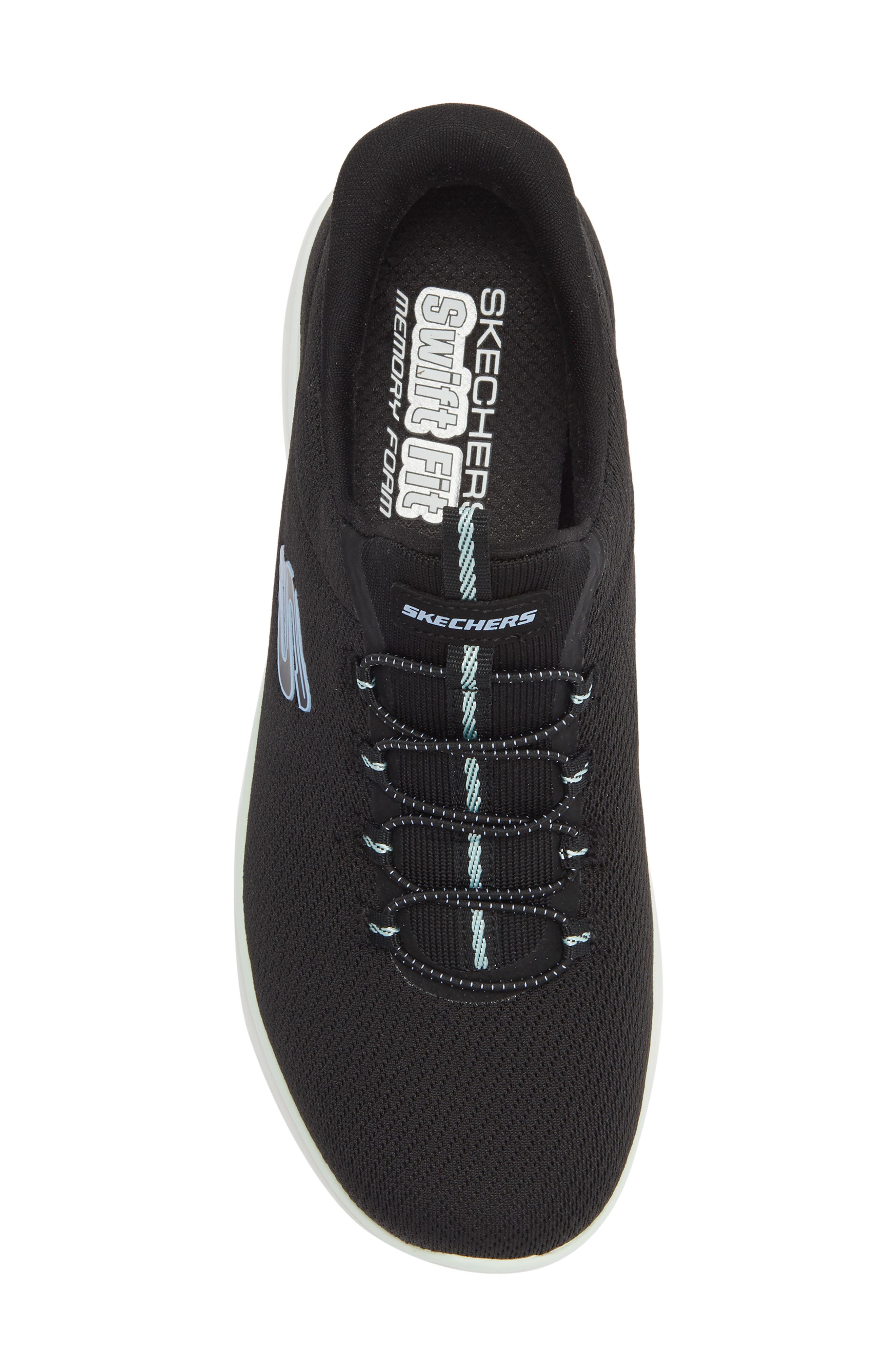 SKECHERS Summits Swift Step Sneaker, Alternate, color, Black/ Teal