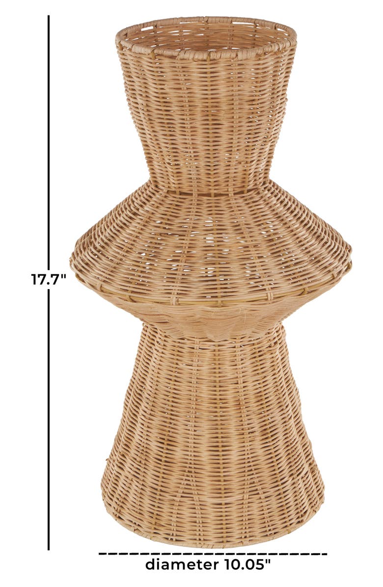 GINGER BIRCH STUDIO Rattan Vase, Alternate, color, Brown