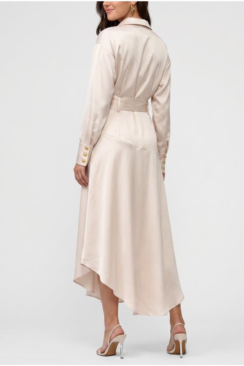 Gilian Long Sleeve Satin Shirt Dress, Alternate, color, Light Silver Grey