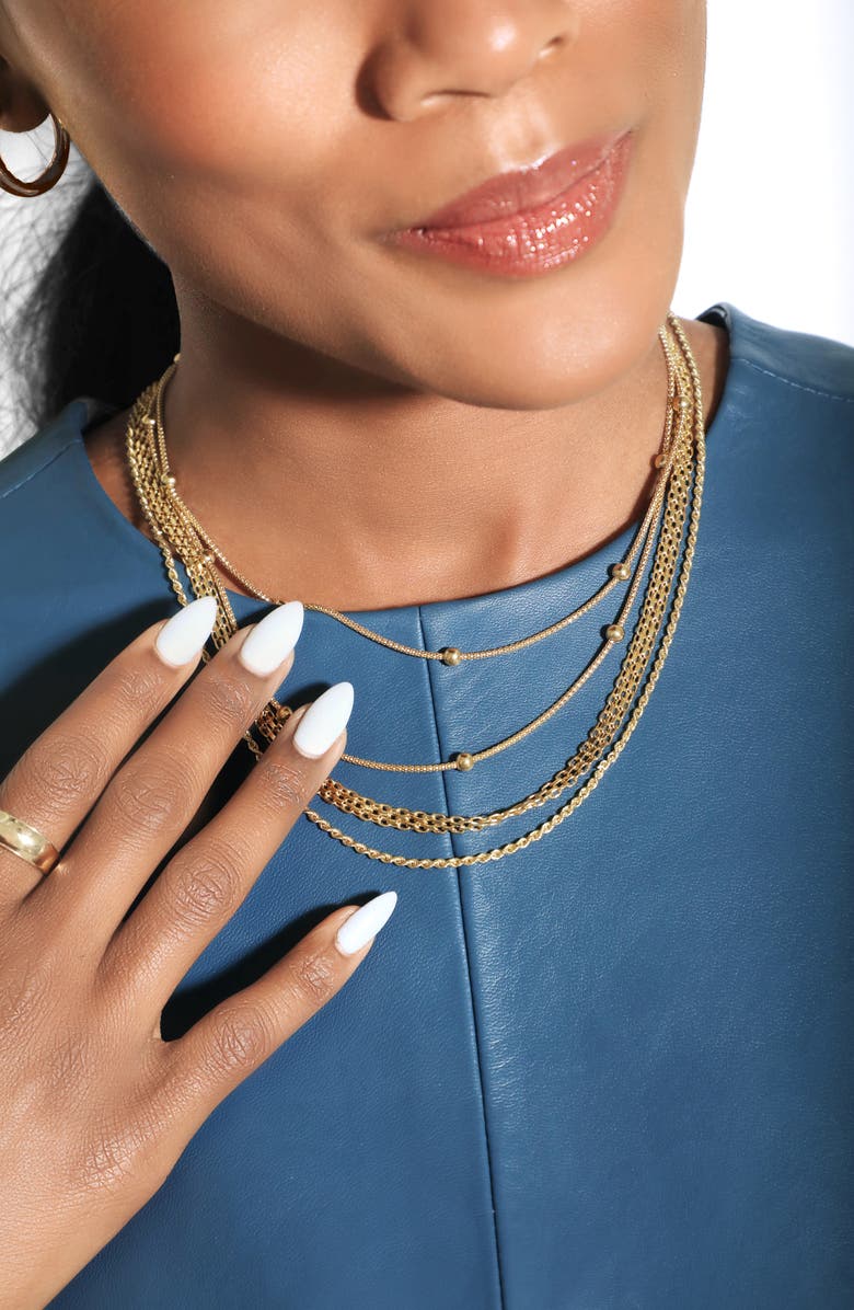 Bony Levy 14K Gold Ball Station Necklace, Alternate, color, 