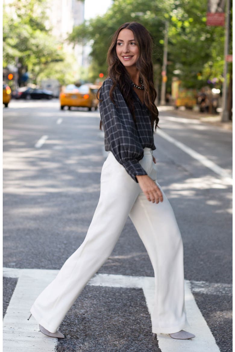 Pleated Wide Leg Trousers (Nordstrom Exclusive), Alternate, color, IVORY