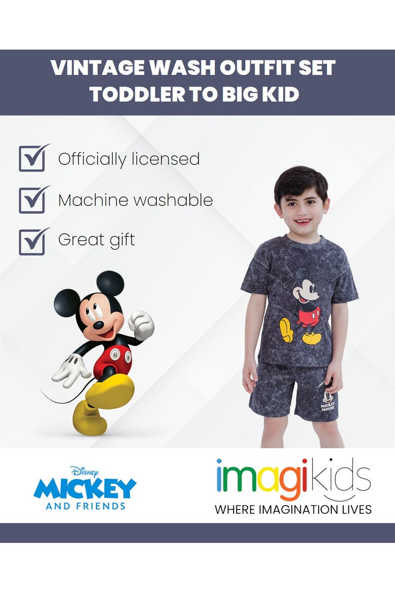 Mickey Mouse 2-Piece T-Shirt and Shorts Set, Alternate, color, Mickey Pluto Grey