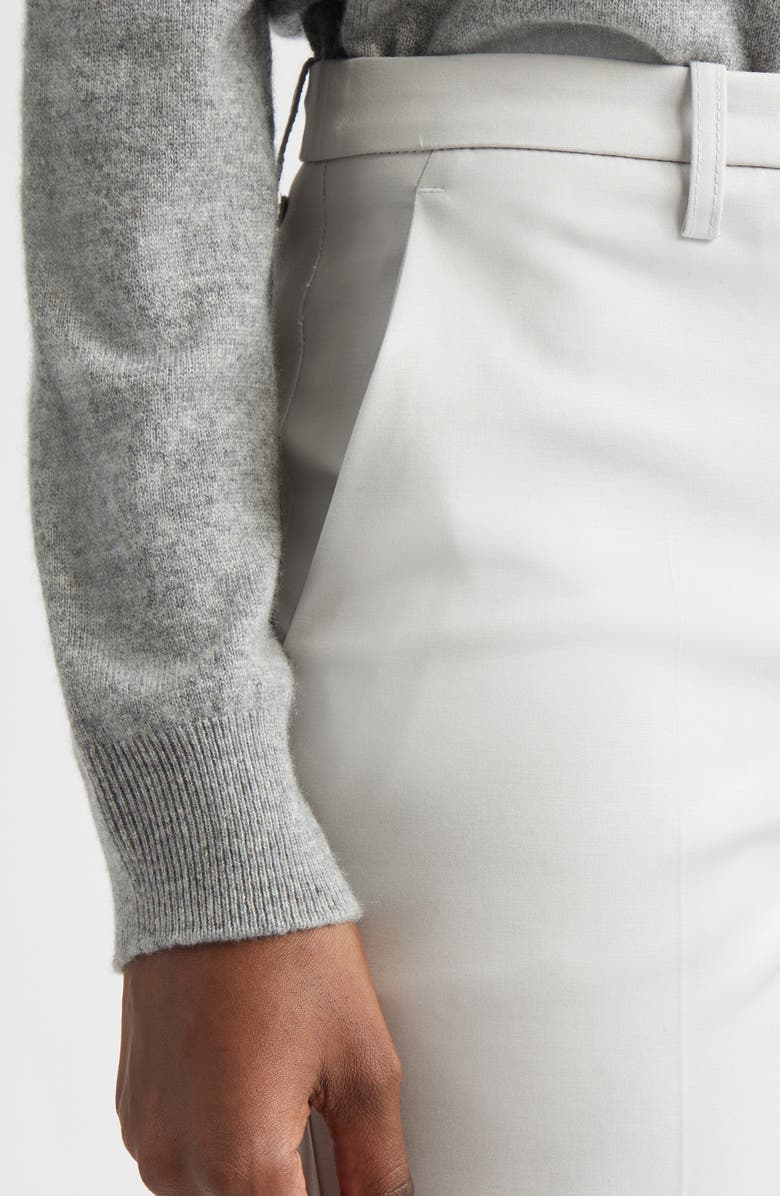 Emporio Armani Cotton Couture Straight Leg Pants, Alternate, color, Solid Light/ Pastel Grey