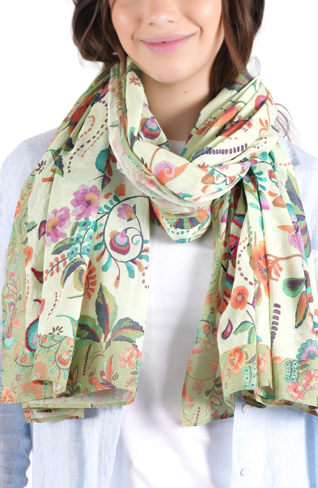 Floral Cotton Scarf