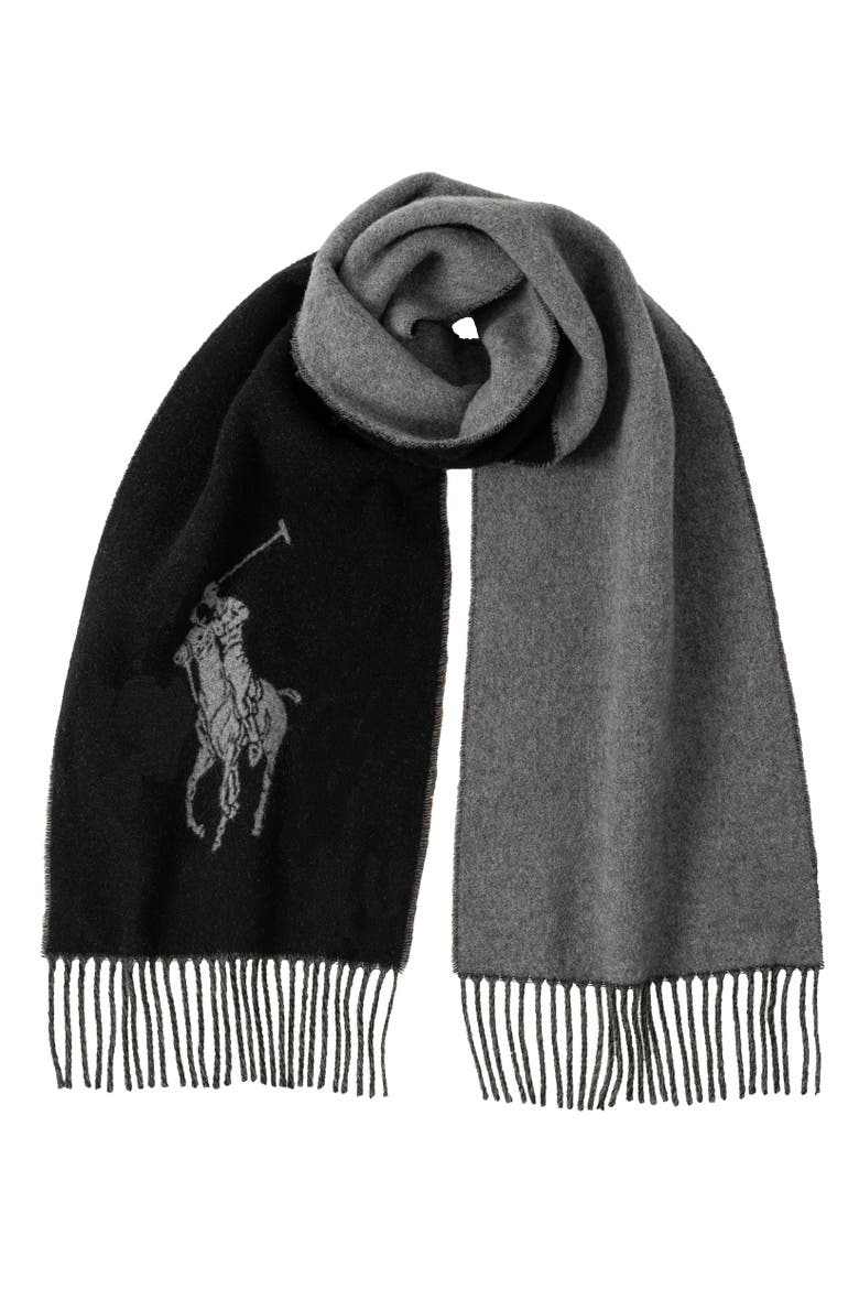 Polo Player Scarf, Main, color, Charcoal/Black