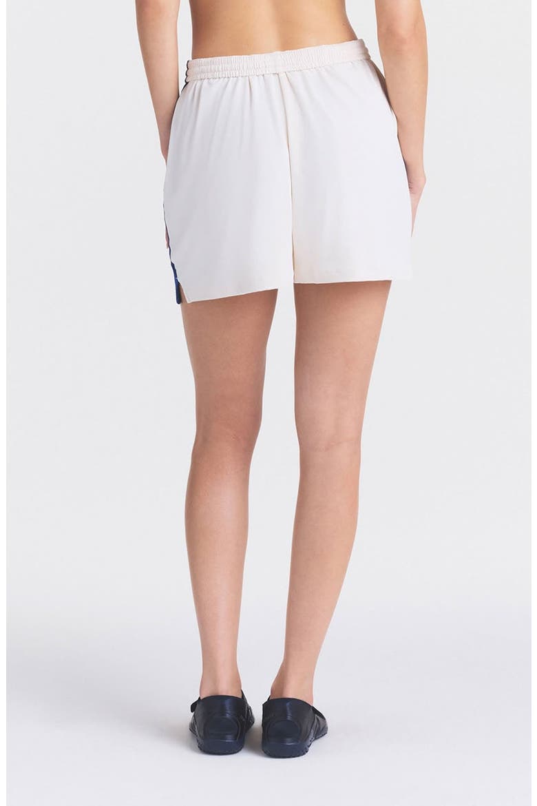 Stretch Knit Dolphin Shorts, Alternate, color, NSKM ACTV IVORY/ NSKM COBALT