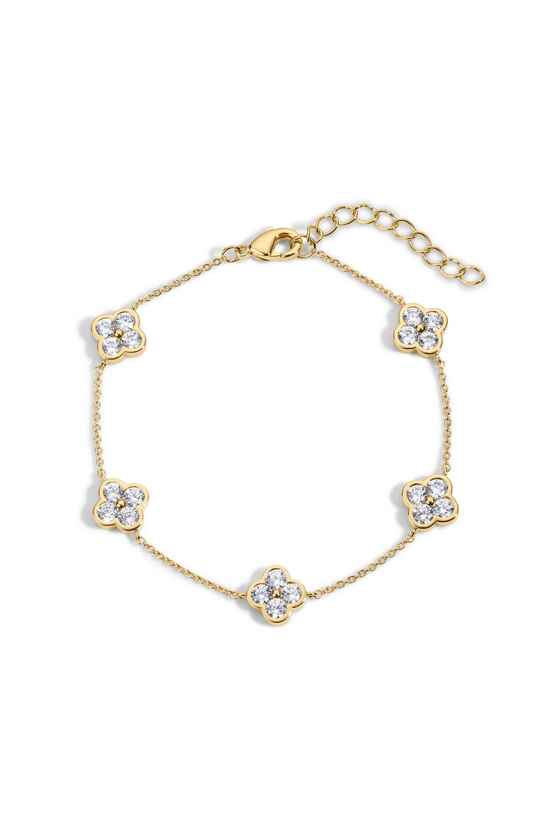 Camilla Clover Bracelet, Main, color, Gold