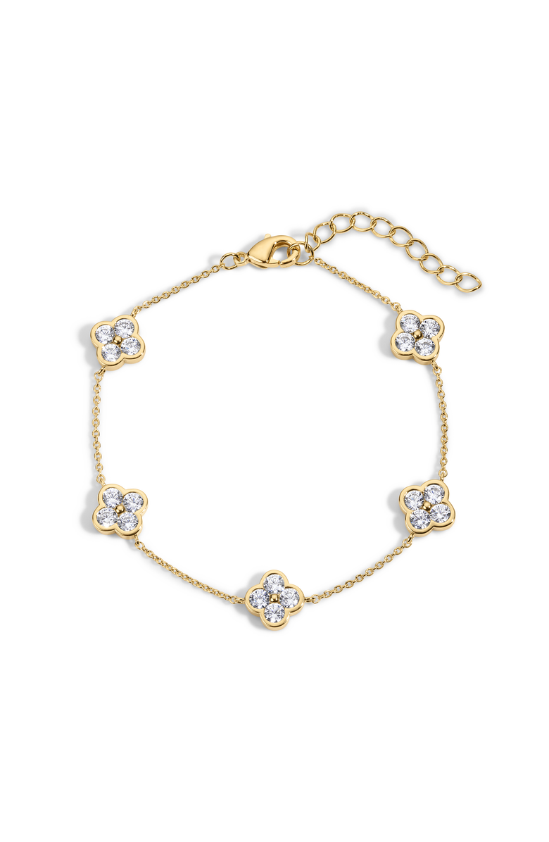 Electric Picks Camilla Clover Bracelet, Main, color, Gold