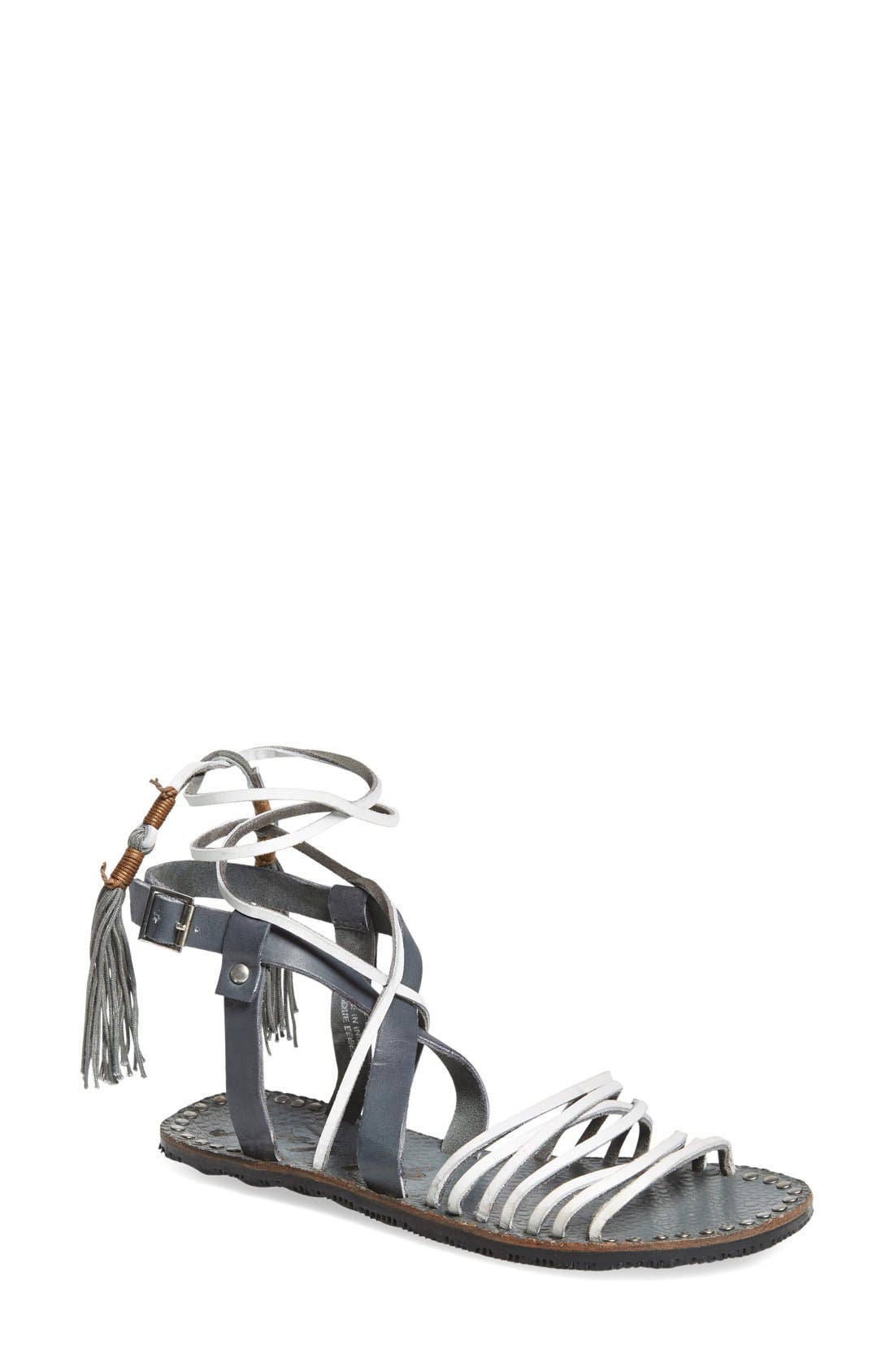 'Willow' Gladiator Sandal, Main, color, SNAKE/ SMOKE LEATHER