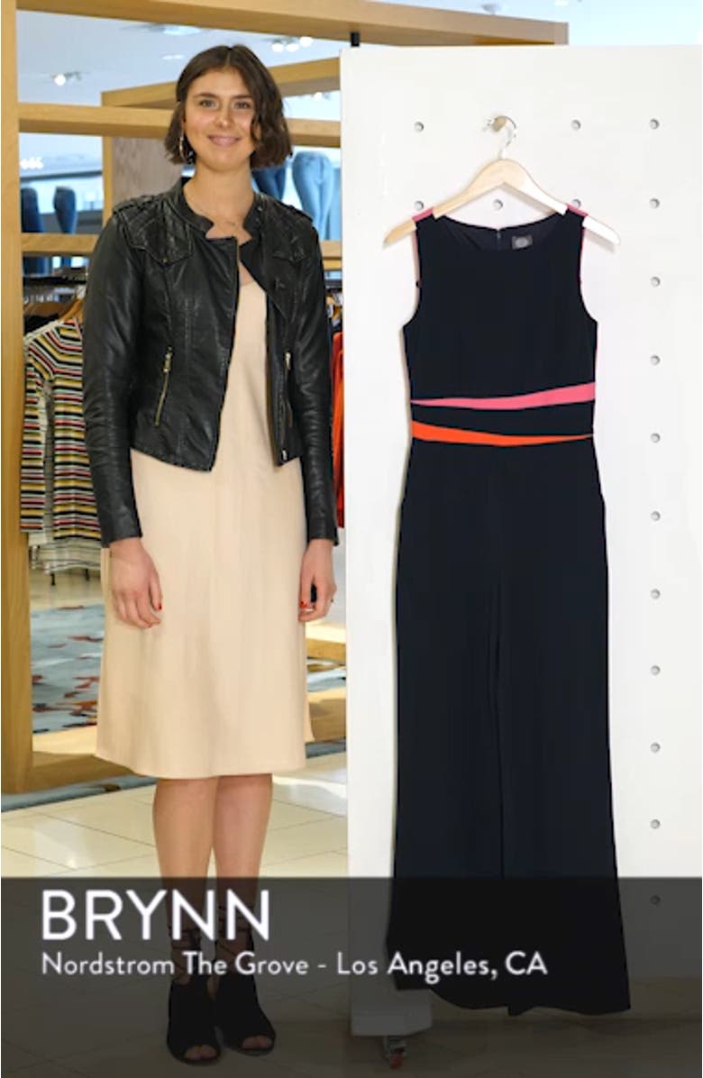 Colorblock Crepe Jumpsuit, sales video thumbnail