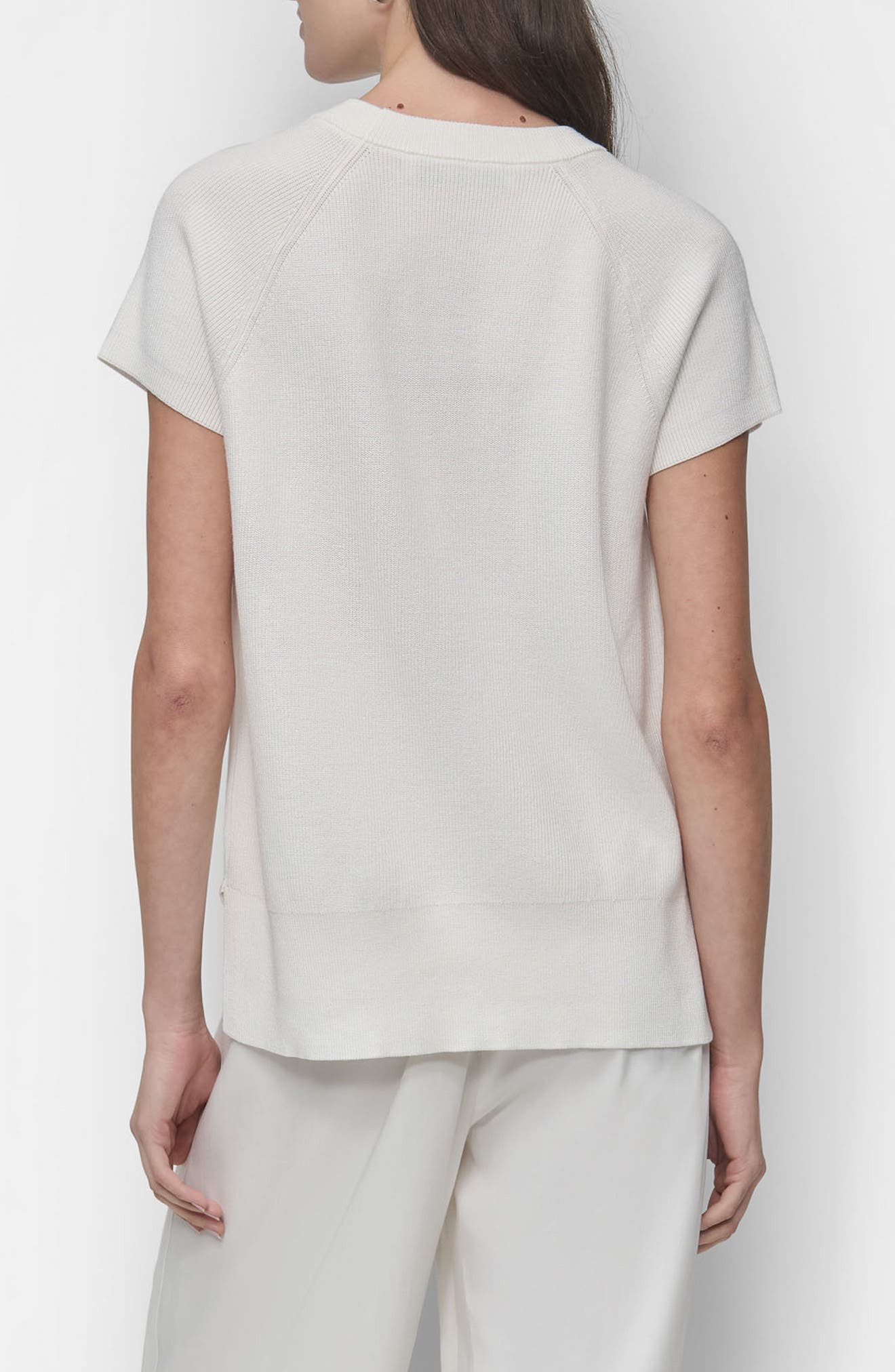 Satin Pocket Short Sleeve Sweater - image 4