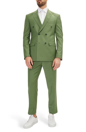 Ron Tomson Super 120s Wool Double Breasted Tuxedo Jacket