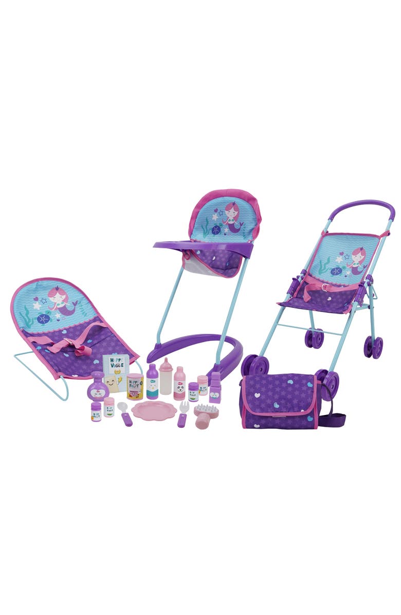 509 Mermaid Doll Acessories Travel Set, 19 Pieces, Main, color, Multicolored