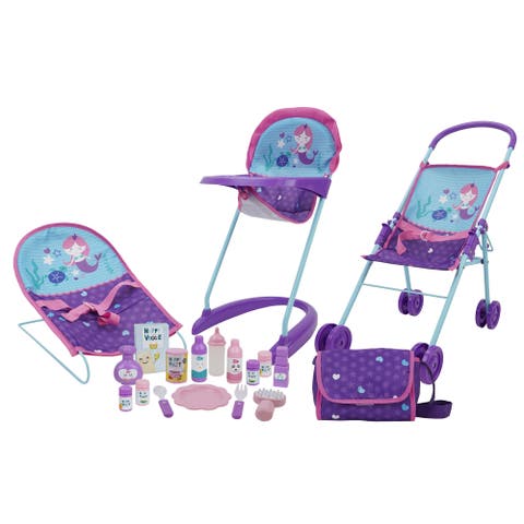 Mermaid Doll Acessories Travel Set, 19 Pieces
