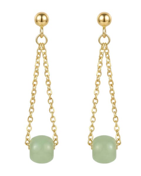 Zodiac collection Libra Skinny gold chain jade earrings