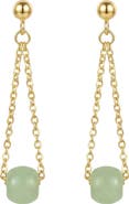 seree Zodiac collection Libra Skinny gold chain jade earrings
