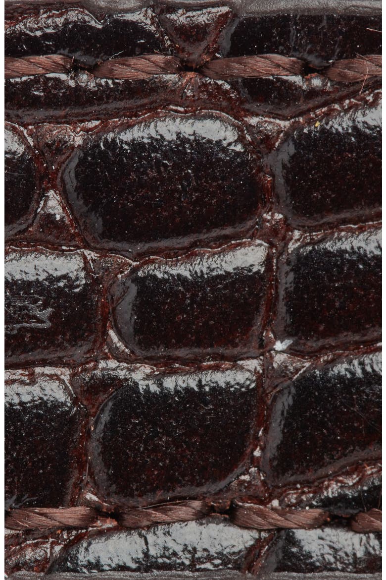 Croc Embossed Leather Belt, Alternate, color, ESPRESSO CROC