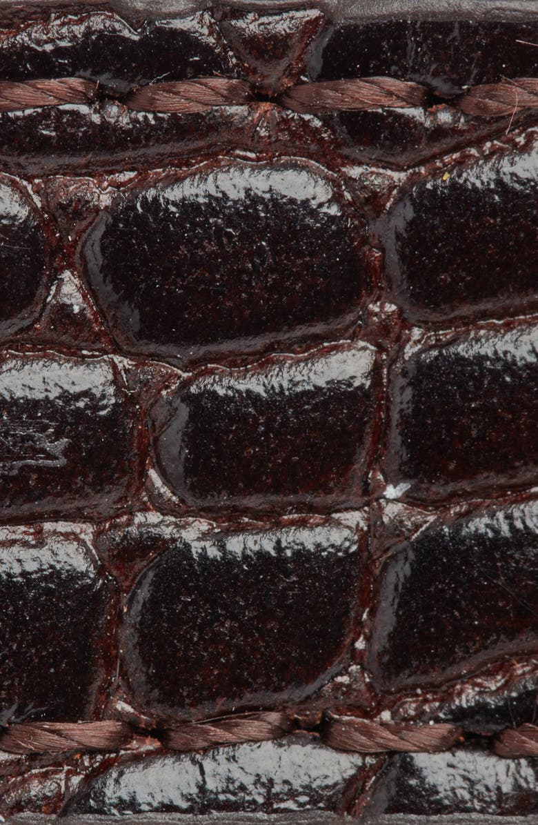 FRAME Croc Embossed Leather Belt, Alternate, color, Espresso Croc