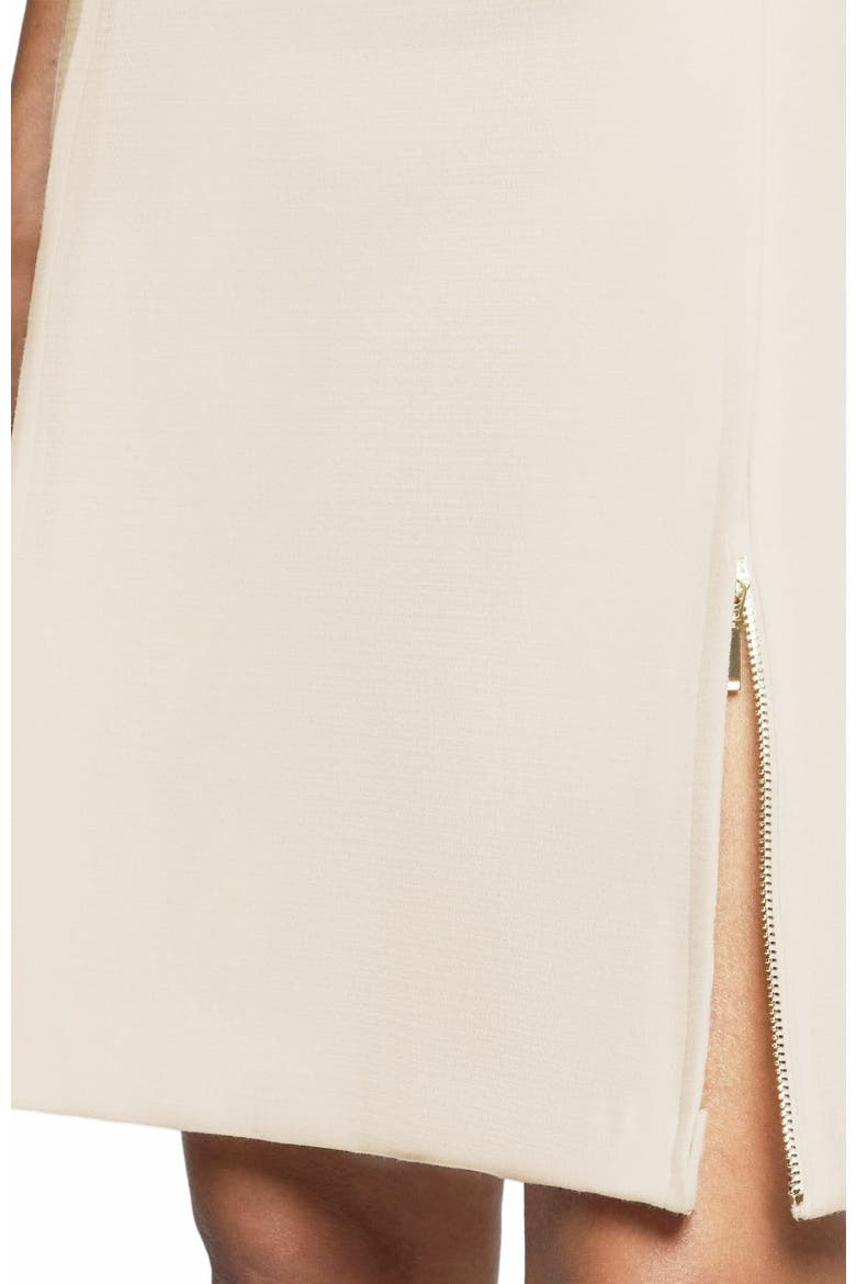 Kate Short Sleeve Shift Dress with Skirt Zippered Slit Detail, Alternate, color, DESERT SAND