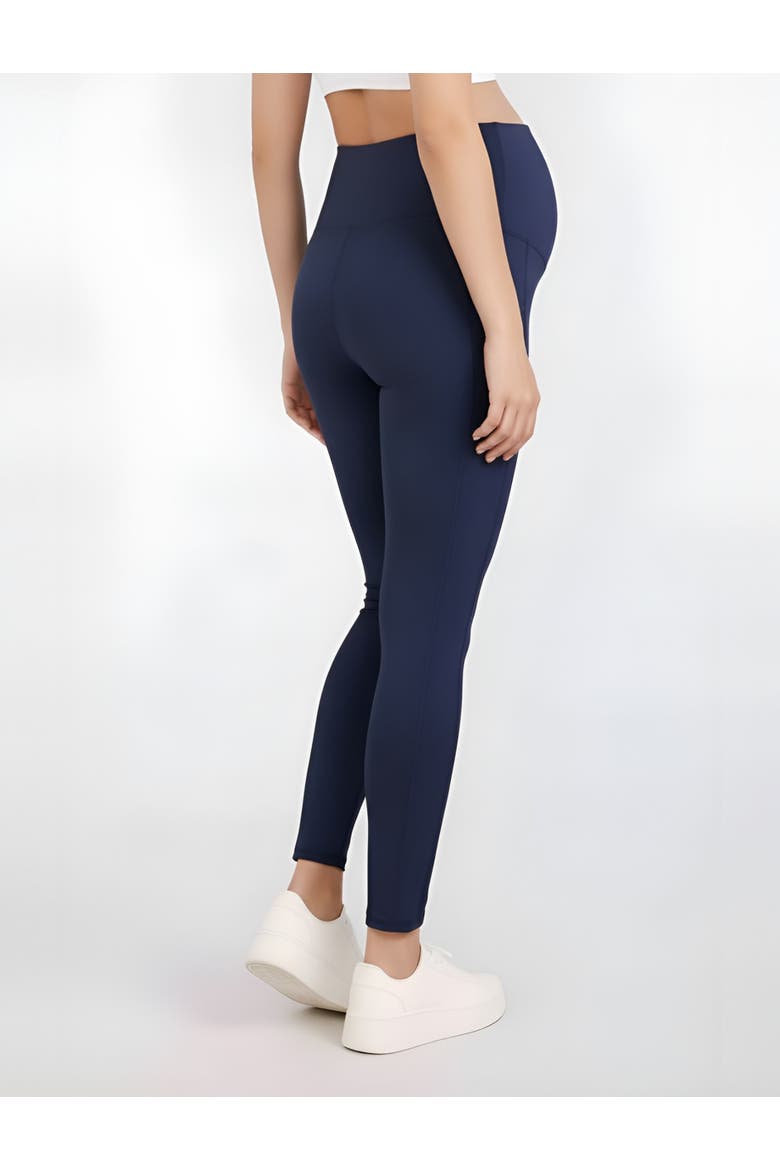 Over the Belly Side Pocket Active Maternity Leggings, Alternate, color, Peacoat