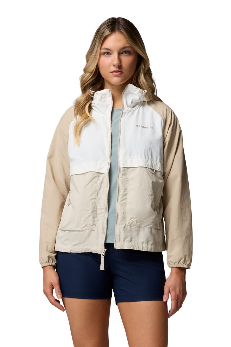 Spire Valley Water Repellent Windbreaker, Alternate, color, DARK STONE/ SEA SALT/ FOSSIL