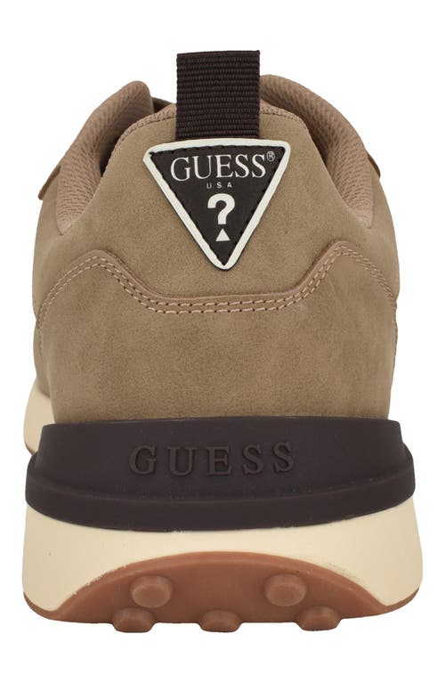 Guess Olivos Sneaker In Taupe Logo Multi