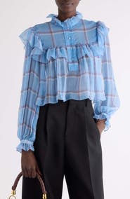 Chloé Ruffle Silk Chiffon Top