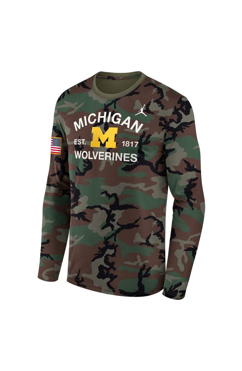 Jordan Brand Men's Jordan Brand Camo Michigan Wolverines 2025 Military Appreciation Legend Dri-FIT Long Sleeve T-Shirt, Alternate, color, Camo