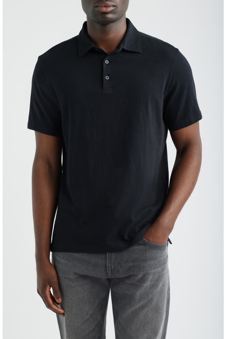 Brightwood Slub Cotton Polo, Main, color, BLACK