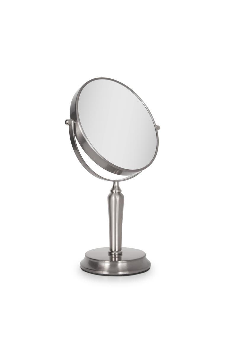 Zadro Anaheim Makeup Mirror with 5X/1X Magnification, Alternate, color, Satin Nickel