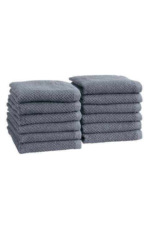 Cotton 12-Pack Textured Washcloths